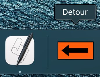 A Detour icon in the Dock.